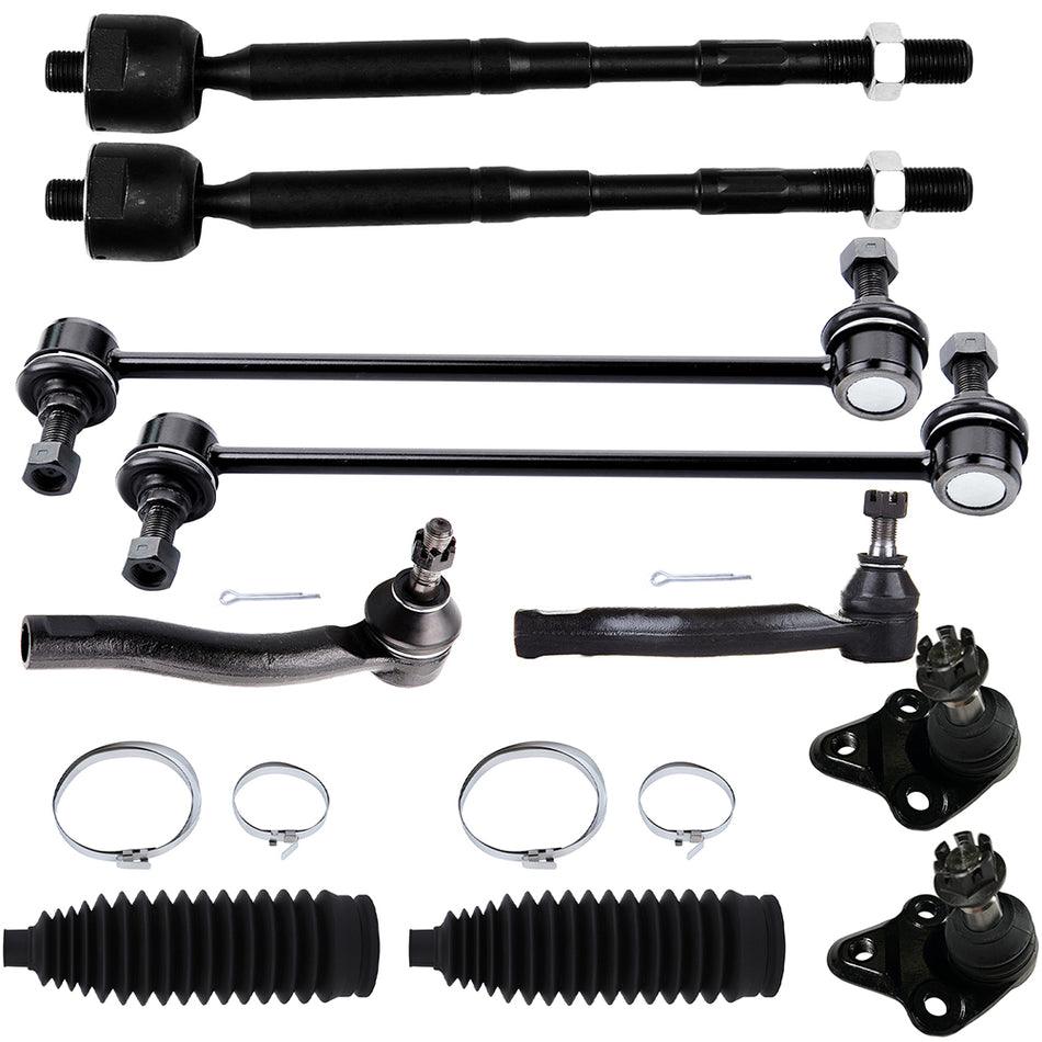 Lower Ball Joints Sway Bar Tie Rod End Rack Pinion Bellow For 2003-2008 Corolla