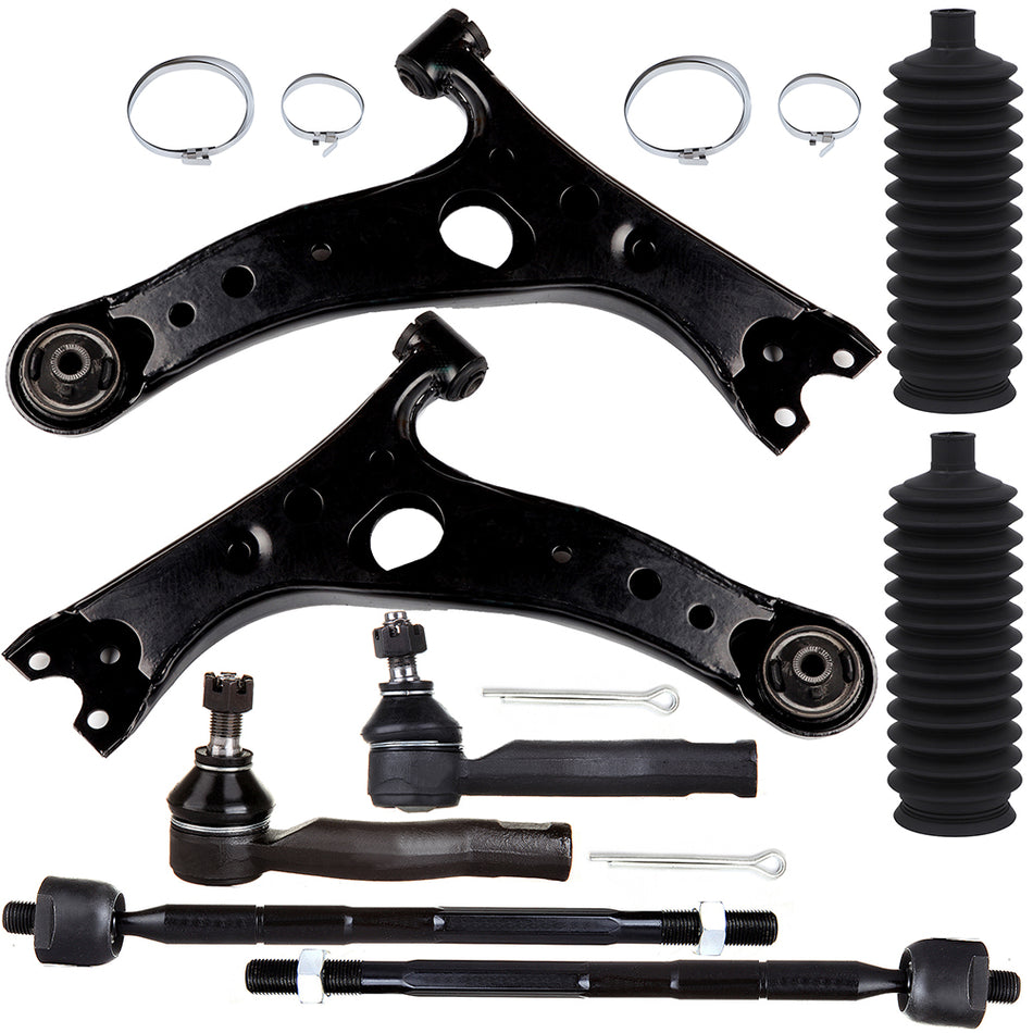 Front Lower Control Arm Tie Rod End & Rack Bellow For 2001 2002 2003 Toyota RAV4