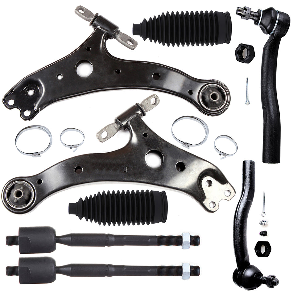 Front Lower Control Arm Ball Joint Tie Rod & Rack Bellow For 02-03 Lexus ES300 Toyota Camry