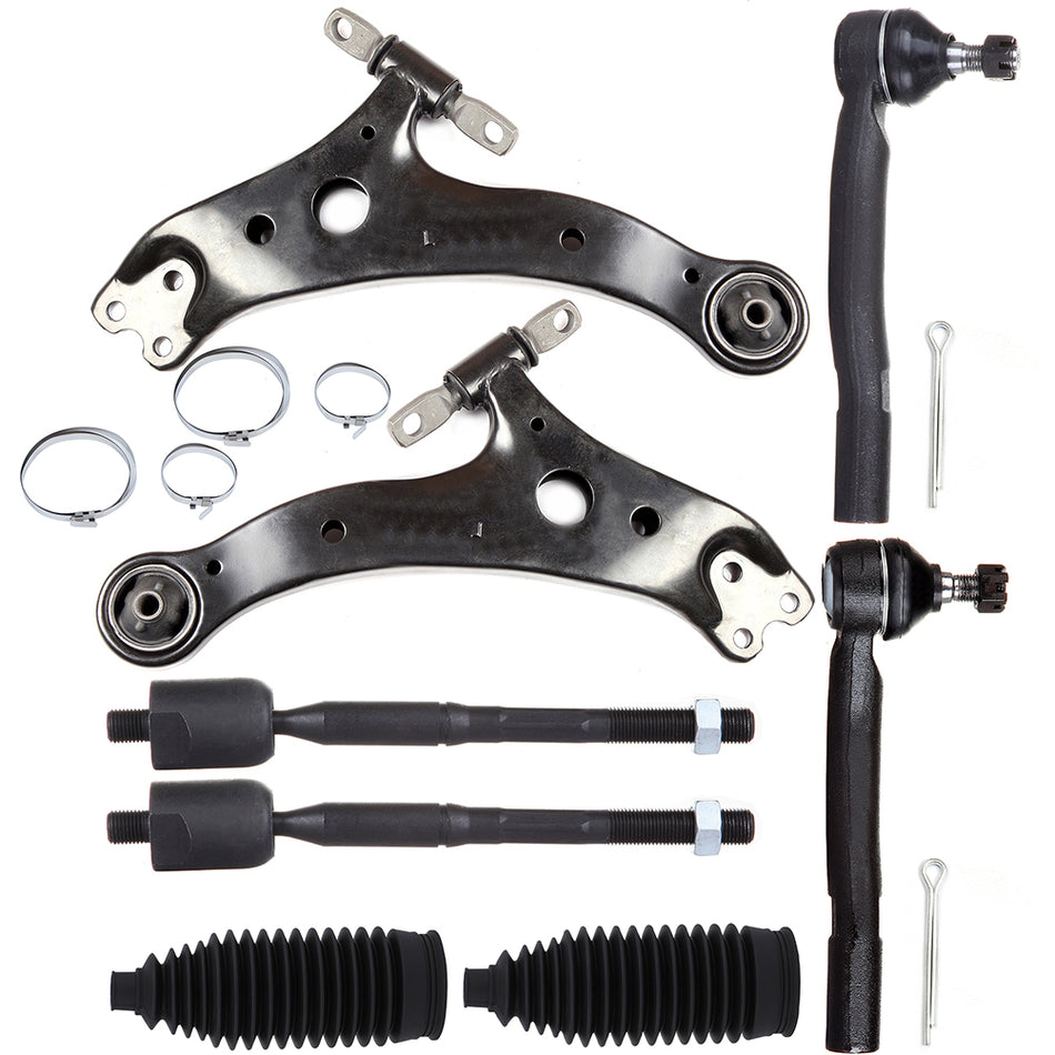 Front Lower Control Arm Ball Joint Tie Rod & Rack Bellow For 04-06 Toyota Camry Lexus ES330
