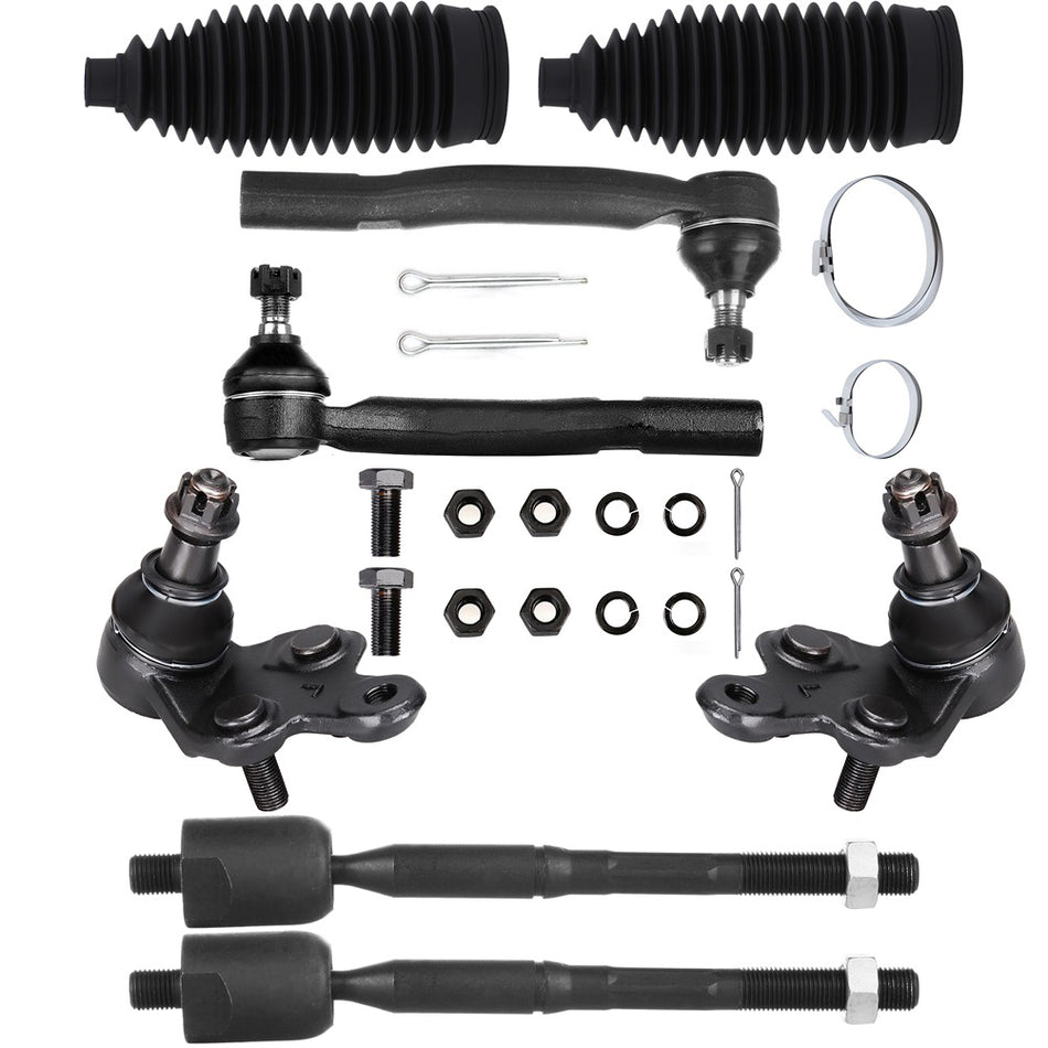 Ball Joints Tie Rod End For 04-06 Toyota Camry Lexus ES330 & Rack Pinion Bellow 8Pcs