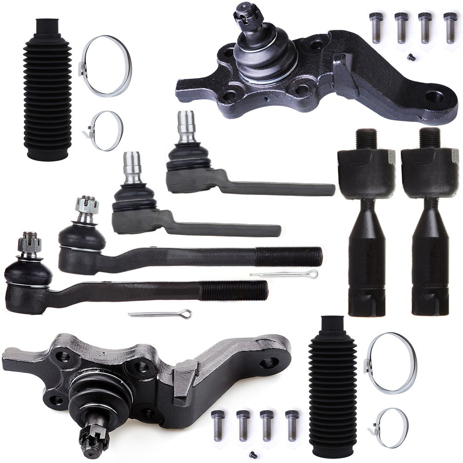 Lower Upper Ball Joints Tie Rod End Rack Pinion Bellow For 96-02 Toyota 4Runner
