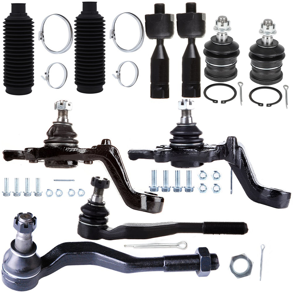 Lower Upper Ball Joints Tie Rod End Rack Pinion Bellow For 1995-04 Toyota Tacoma