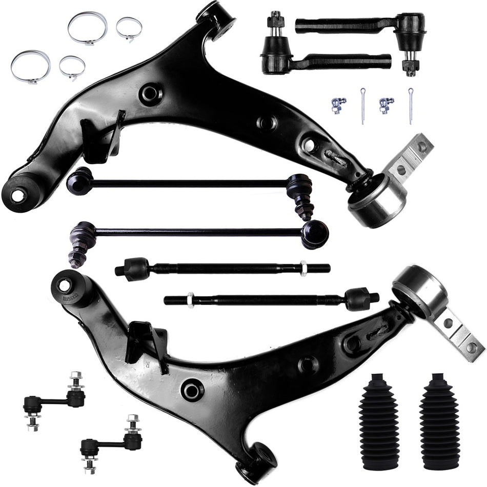 Front Lower Control Arm Tie Rod End Sway Bar Rack Bellow For 04-09 Nissan Quest
