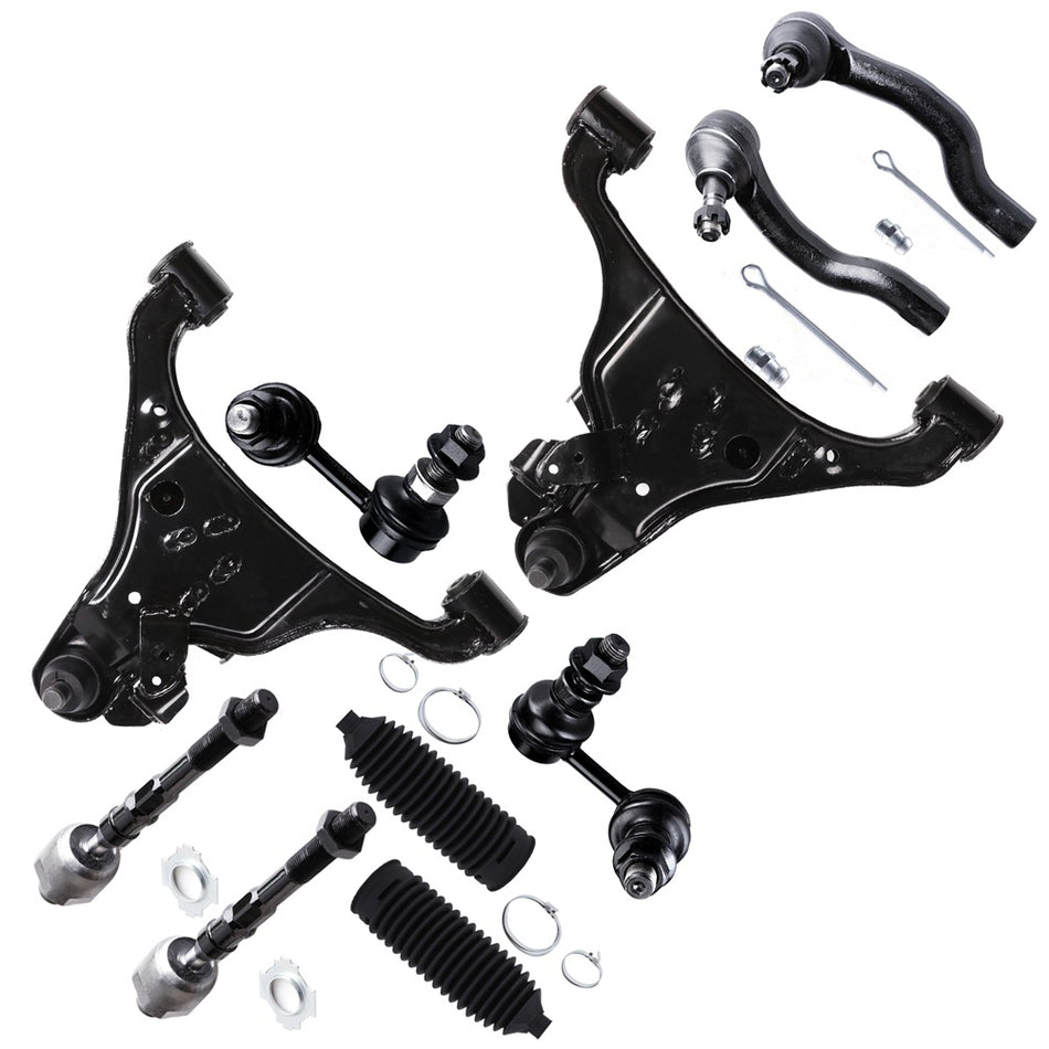 Front Lower Control Arm Tie Rod End Sway Bar Rack Bellow For 05-15 Nissan Xterra