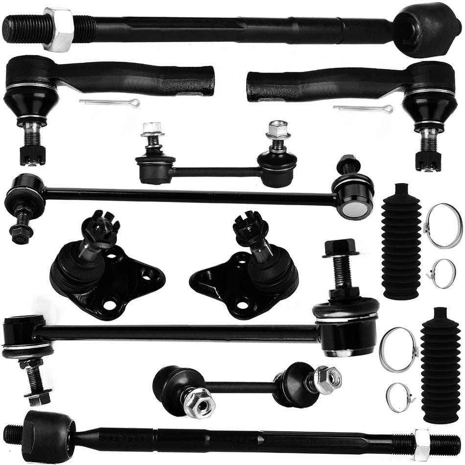 Lower Ball Joints Sway Bar Tie Rod End Rack Pinion Bellow For 01-05 Toyota RAV4