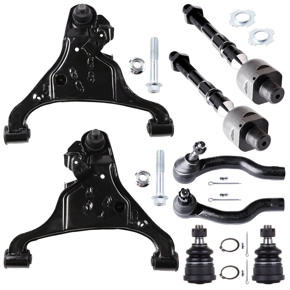 Front Lower Control Arm And Ball Joint Tie Rod End For 2005-2016 Nissan Frontier
