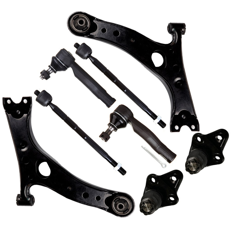 8 Pcs For 2001-2003 Toyota RAV4 Front Control Arm And Ball Joint Tie Rod End