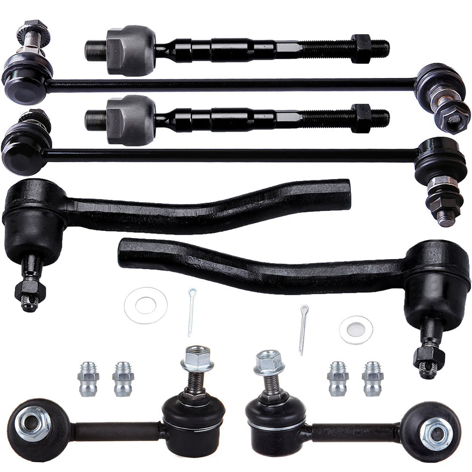 Front Rear Steering Sway Bar Tie Rod End Suspension Kit For 07-13 Nissan Altima