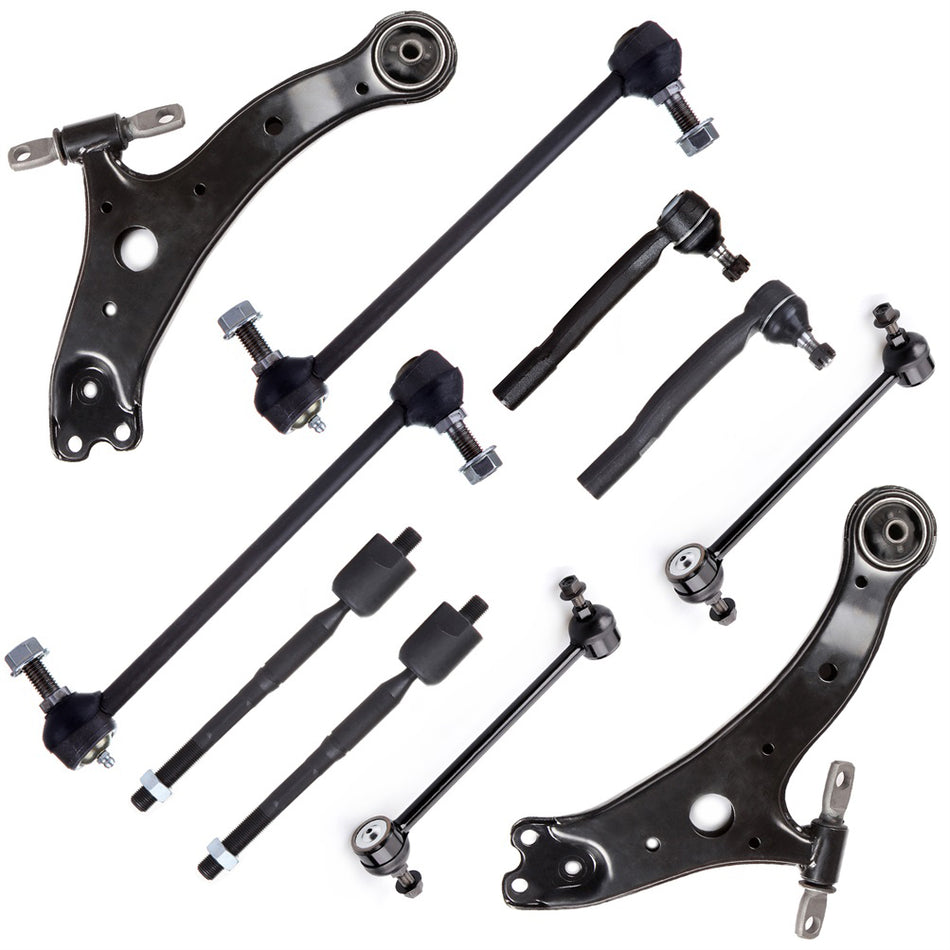 For 2004-08 Toyota Solara 10Pc Lower Control Arm Ball Joint Tie Rod End Sway Bar