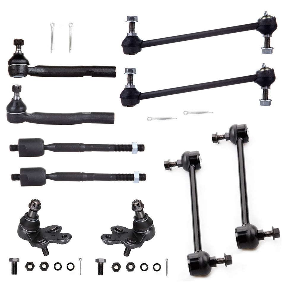 Front Ball Joints Sway Bar Tie Rod For 04-06 Toyota Camry Lexus ES330 10Pcs