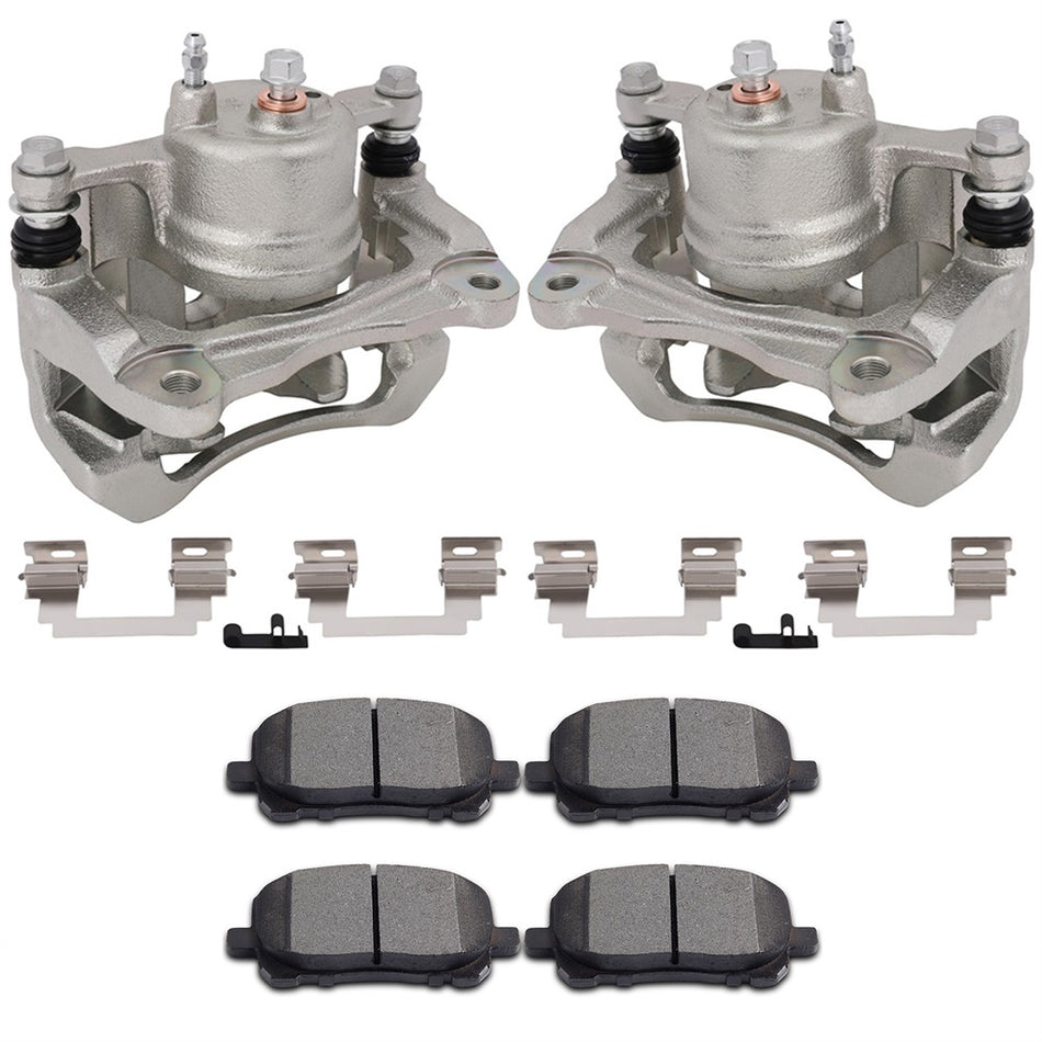 Front Brake Calipers And Ceramic Pads For 2003-2008 Toyota Matrix Corolla
