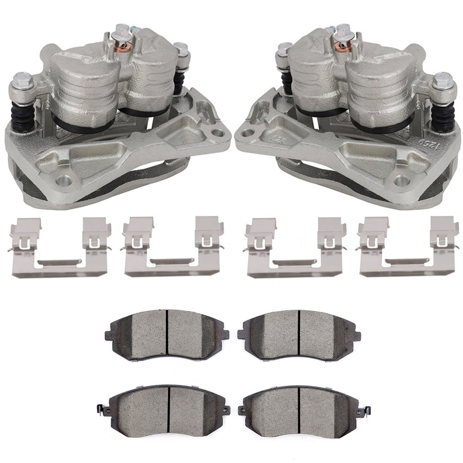 Front Brake Calipers And Ceramic Pads For 2002-2013 Subaru Outback Legacy