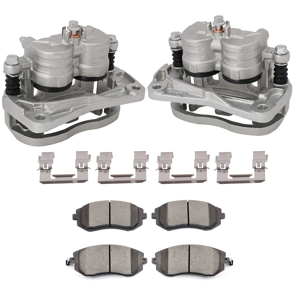 Front Brake Calipers And Ceramic Pads For 03-04 Subaru Legacy 2005-06 Saab 9-2X