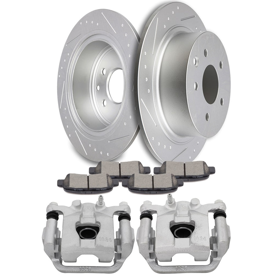 Rear Brake Calipers And Brake Rotors Ceramic Pad For 2004-2007 Nissan Maxima