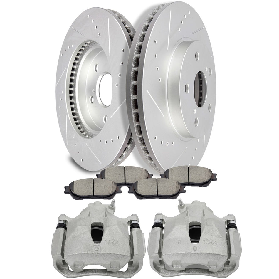 Front Brake Calipers And Brake Rotors Ceramic Pad For 2005-2006 Toyota Camry