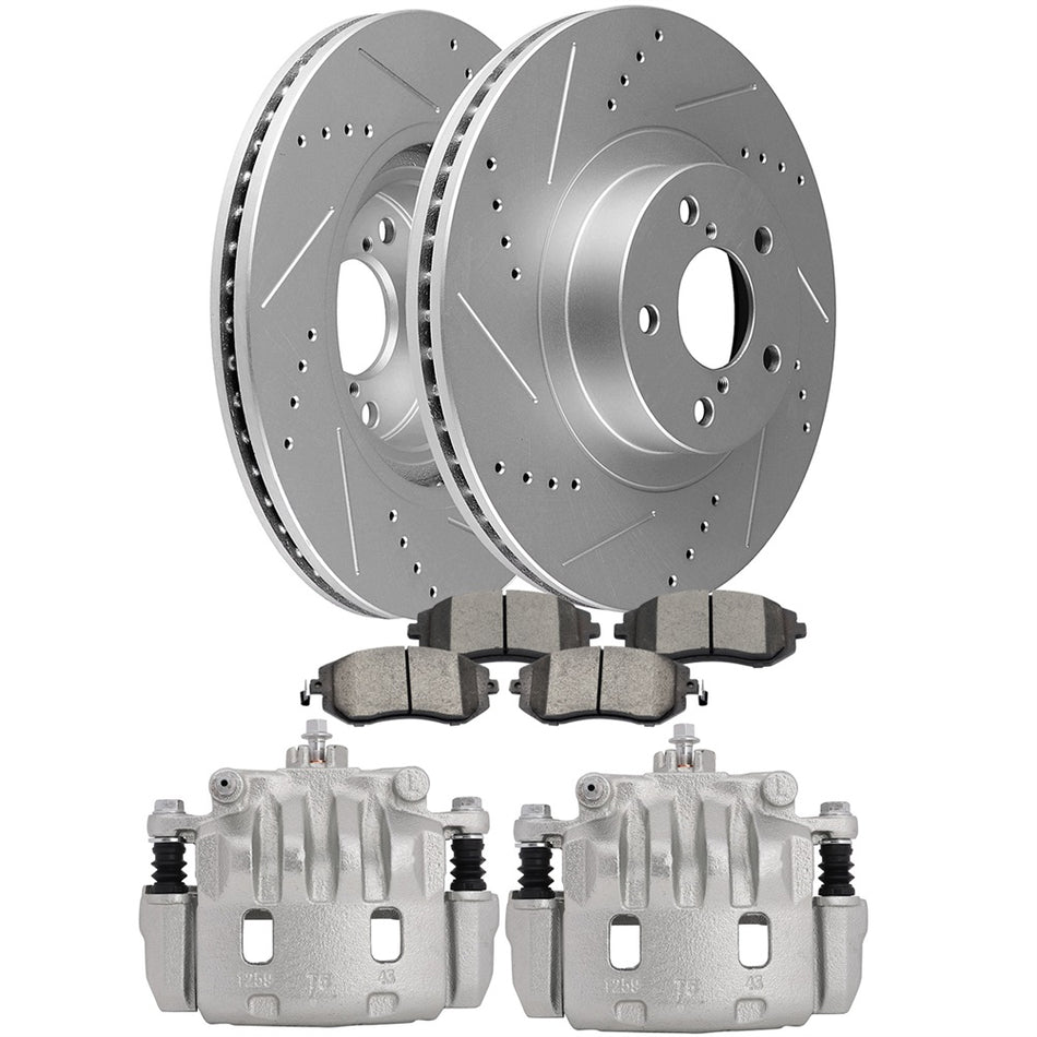 Brake Calipers Front And Brake Rotors Ceramic Pad For 2006-2012 Subaru Legacy
