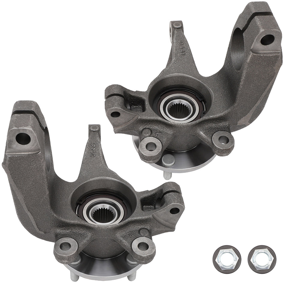 2 Pcs Front Left Right Wheel Bearings Hub Knuckle Assembly Fits Ford Focus 06-11