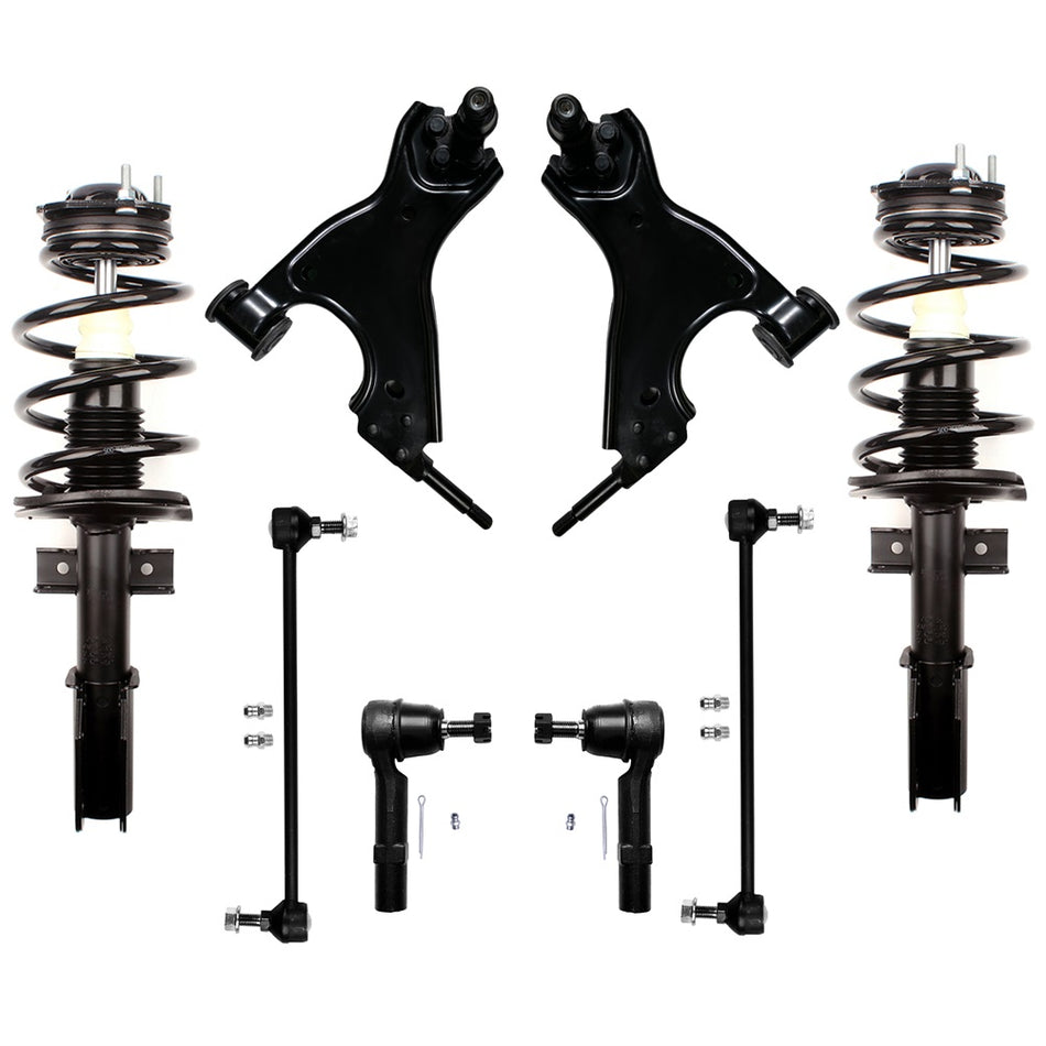 Front Struts Lower Control Arms Tie Rod for Chevy Traverse GMC Acadia Enclave