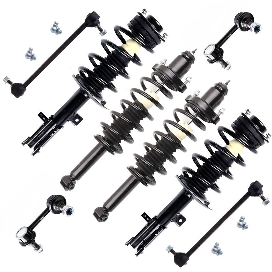 8X Front Rear Struts withCoil Spring Sway Bar Links For Chrysler 200 Sebring