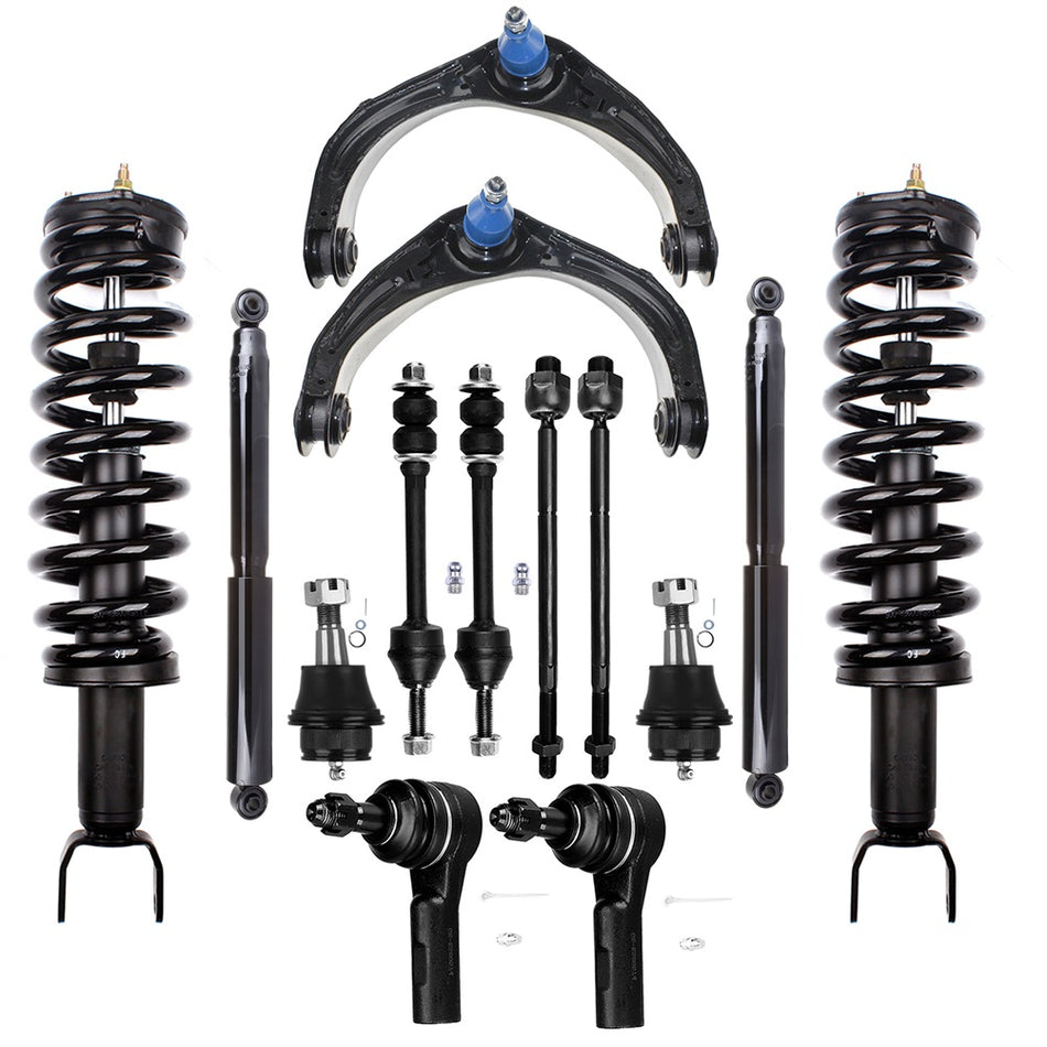 Front Strut w/Coil Spring Lower Control Arms Kit For 06 07 08 Dodge Ram 1500 4WD