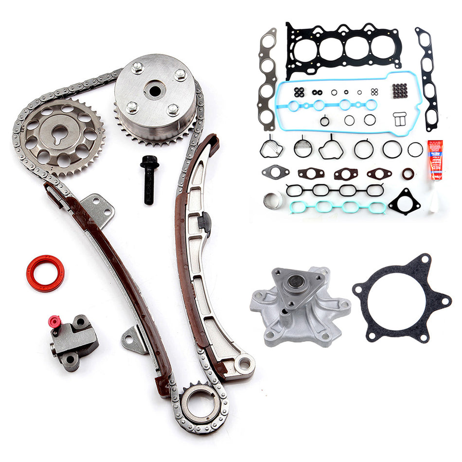 Head Gasket Set Timing Chain Kit Water Pump For 04-05 Toyota Echo 1.5L DOHC 839839