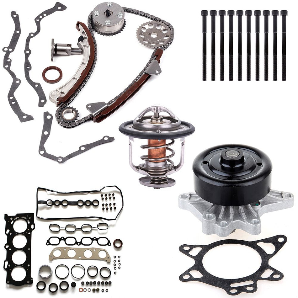 Timing Chain Kit Water Pump Head Gasket Bolts For 00-05 Toyota MR2 with Thermostat 840026