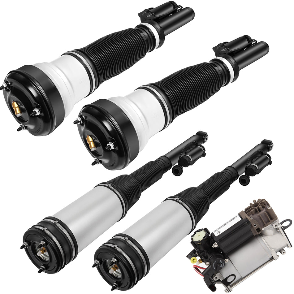 5PCS RWD Front Rear Air Suspension Shock Compressor For Mercedes S320 S350 S430