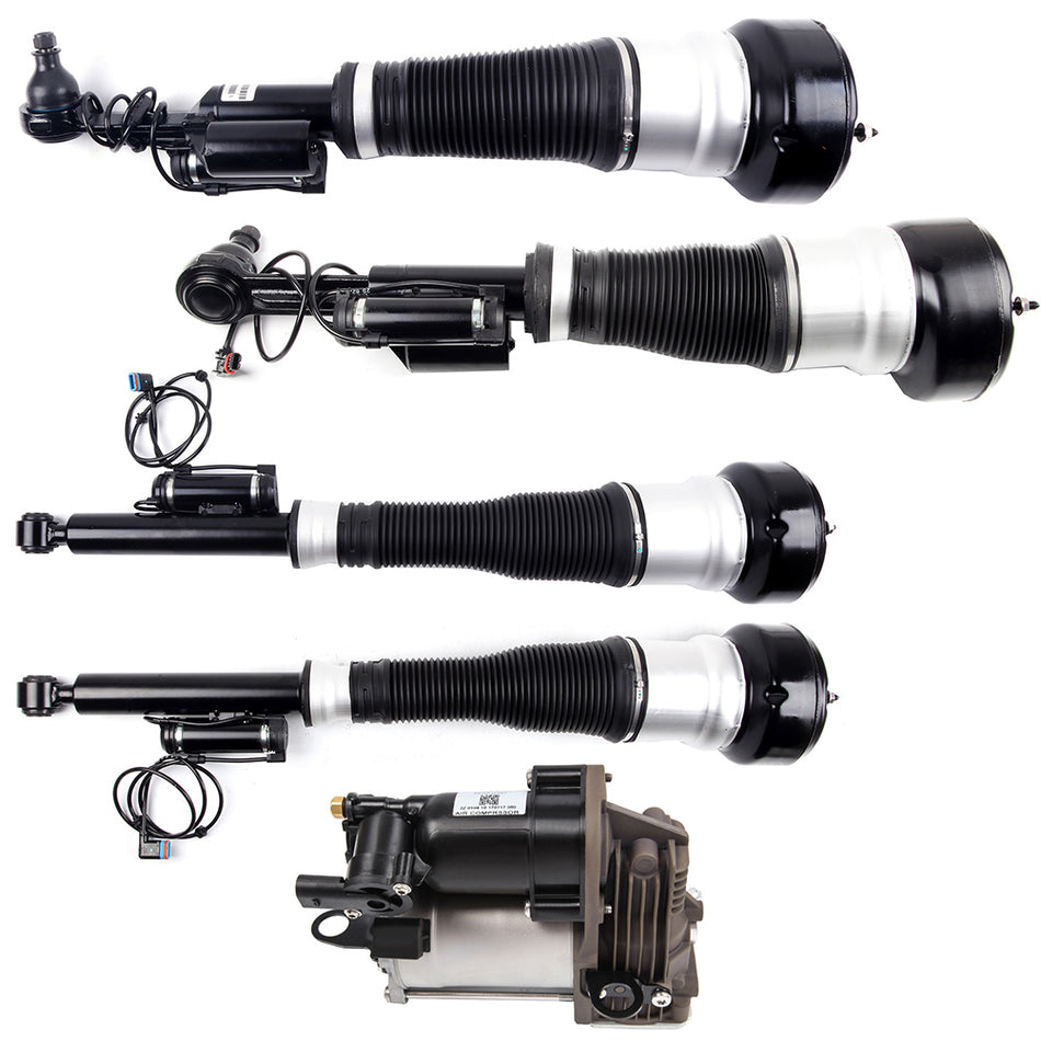 5PCS Front Rear Air Suspension Shock Compressor For 4Matic W221 S350 S450 S550