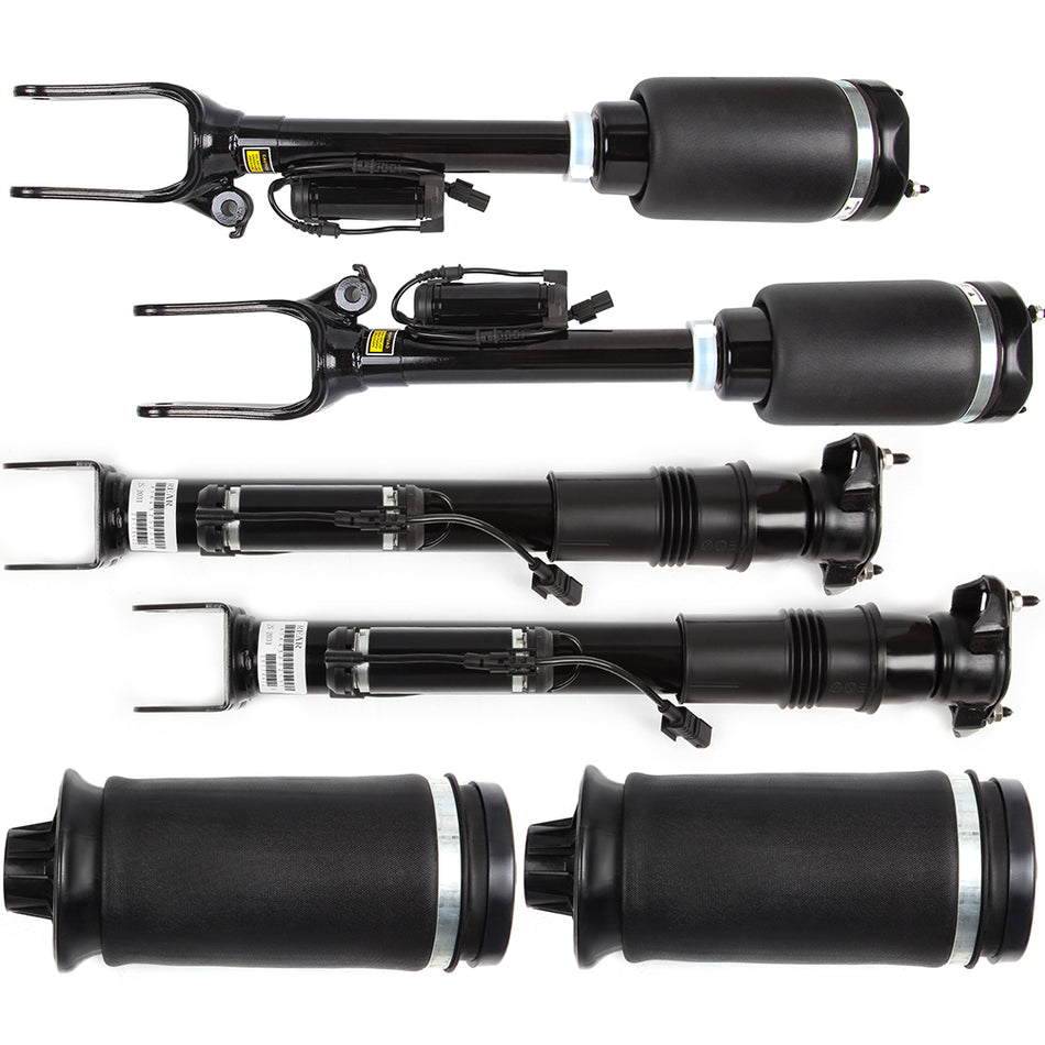 6PCS Front Rear Air Suspension Shock + Rear Spring For Mercedes ML450 GL350 550