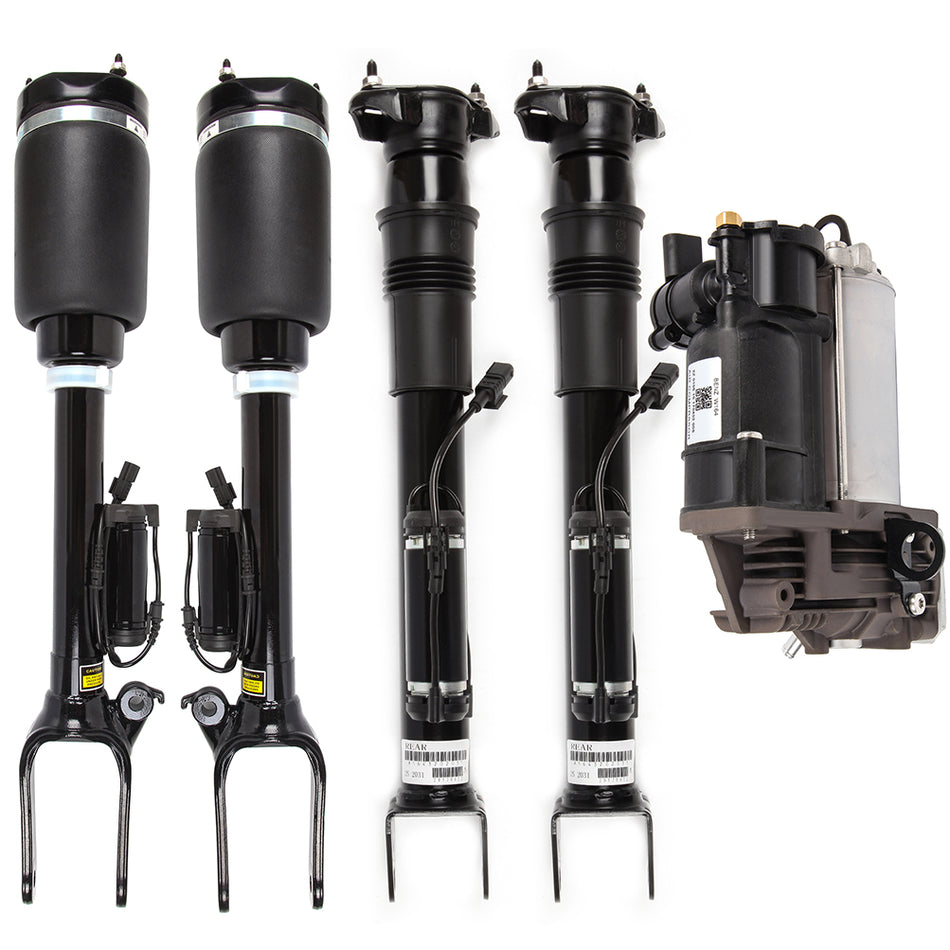 5PCS Complete Air Shock Strut Assembly & Compressor Kit For Mercedes GL450 ML350