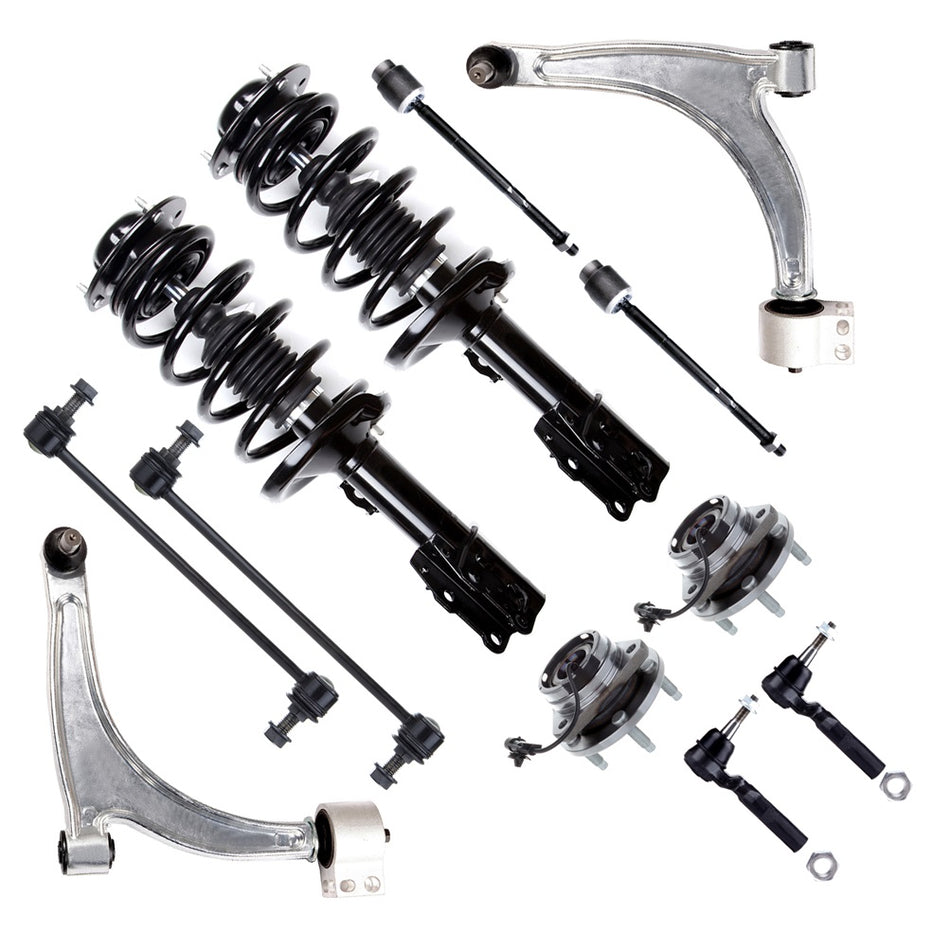 Front Struts Lower Control Arms Tie Rods Kit For Chevy Malibu Aura G6 2004-2012
