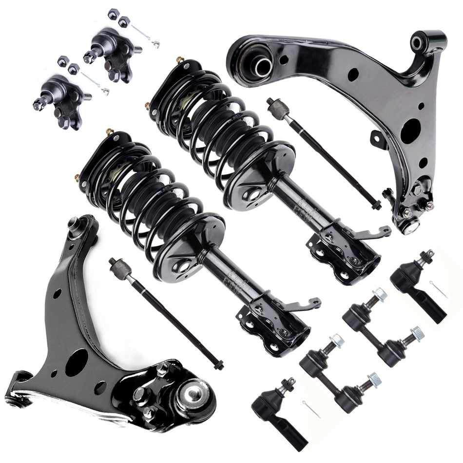 For 1996-2002 Toyota Corolla Front Struts with Springs Control Arms Tie Rods Kit