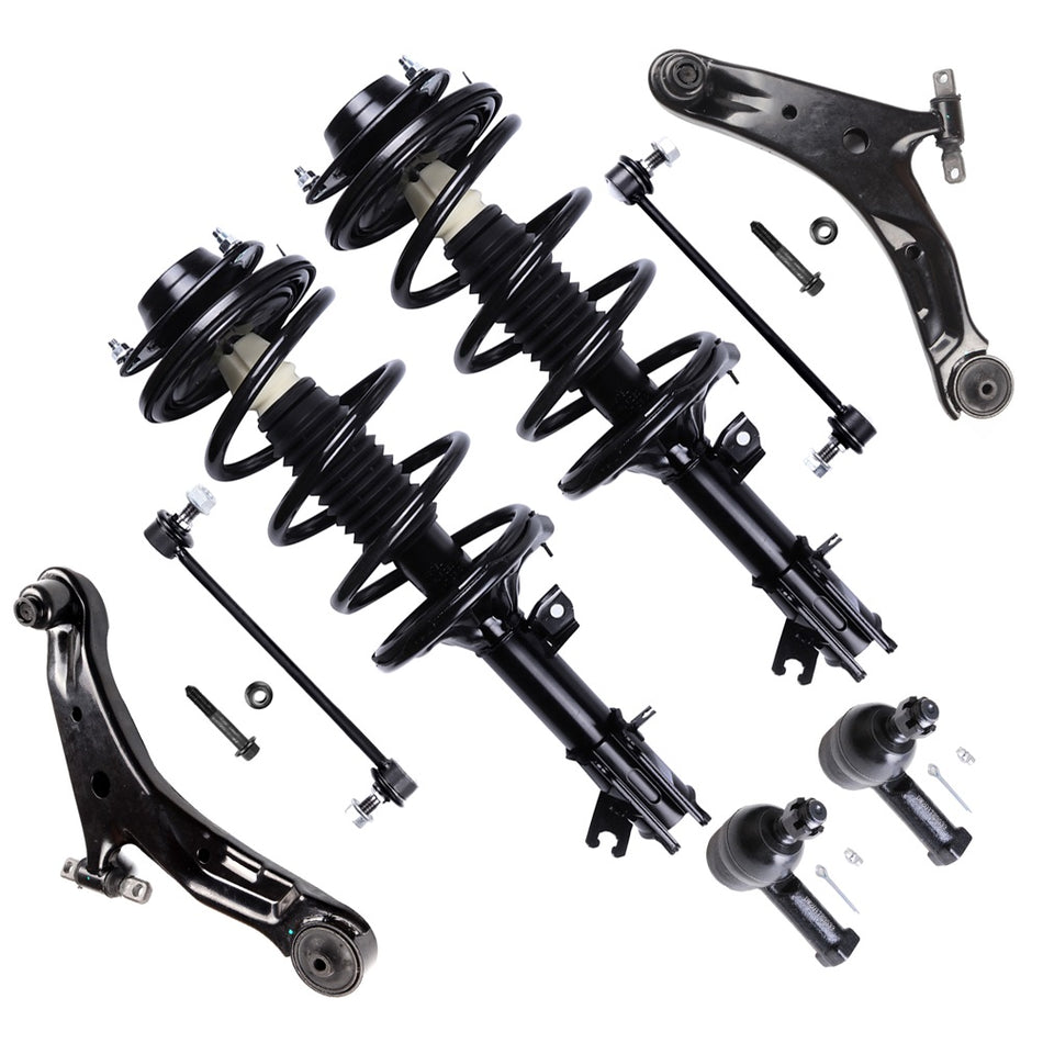 For 01-06 Hyundai Santa Fe Front Struts Lower Control Arm Sway Bar Outer Tie Rod