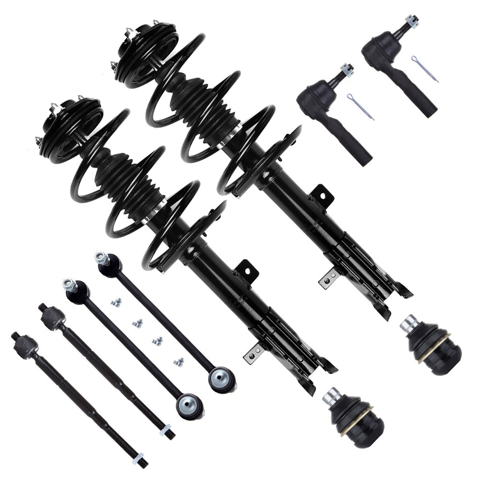 2009-2012 Dodge Caliber Front Struts Sway Bar Links Tie Rod End Ball Joint