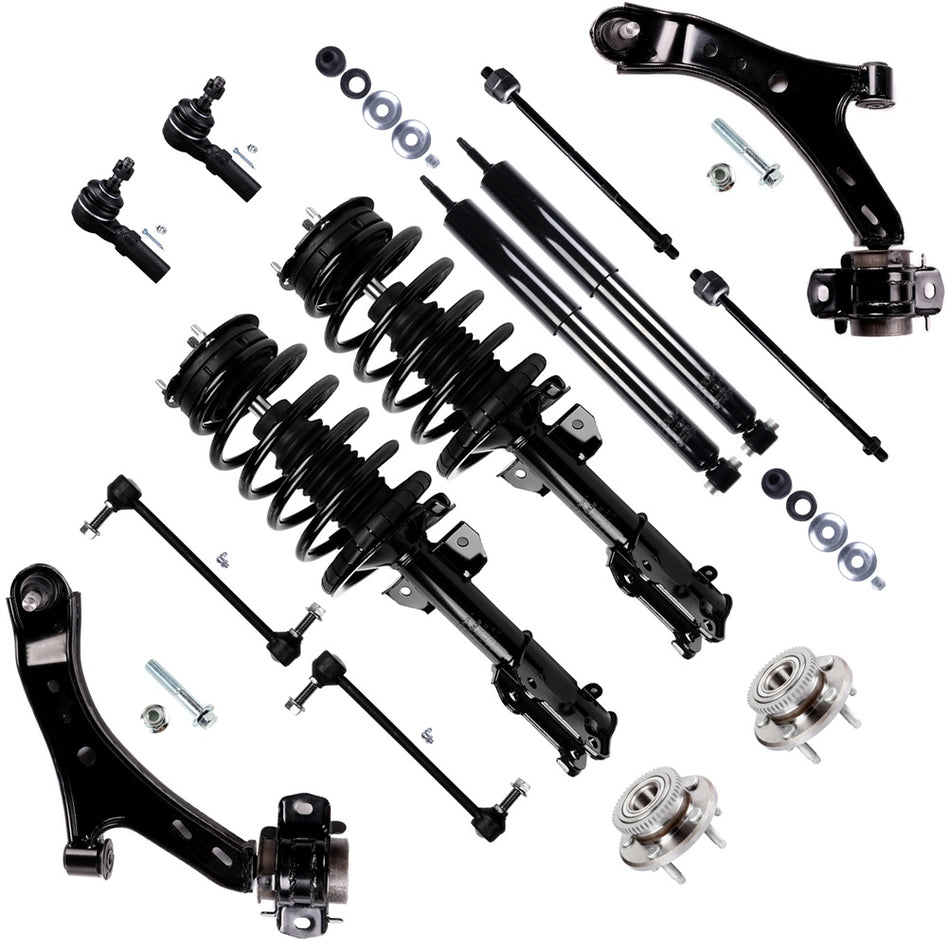 For Ford Mustang 05-09 Front Struts with Spring Shocks Control Arms Hub Bearings