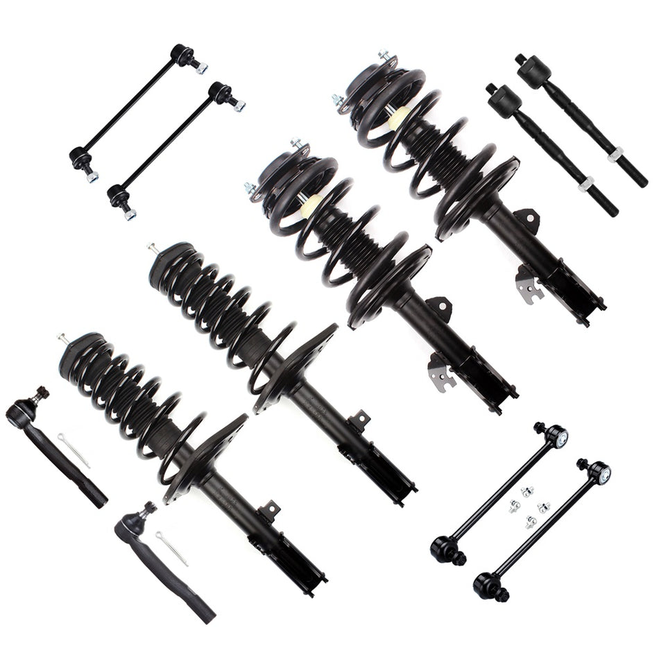 2007 - 2011 Toyota Camry Front Rear Struts & Coil Springs Tie Rods Sway Bars