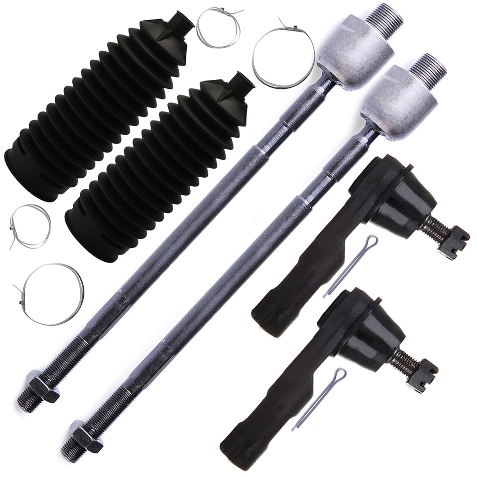 6x Fits 2007-2011 Honda CR-V Front Steering Inner Outer Tie Rod End Linkage Kit