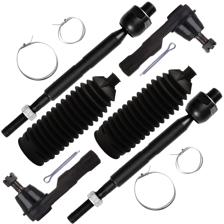 6Pcs Front Steering Inner Outer Tie Rod Linkage Kit Fit For 2007-2011 Honda CR-V