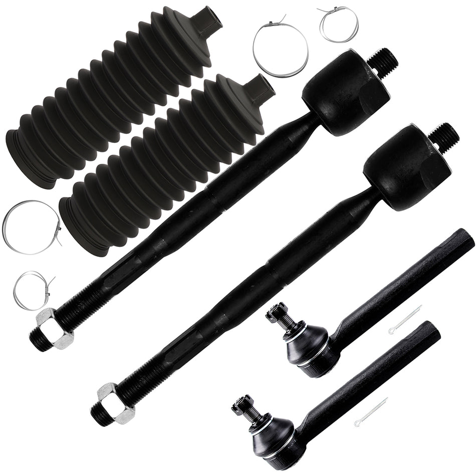 6Pcs Fit For Toyota LEXUS RX330 RX350 Front Inner Outer Tie Rod End Steering Kit