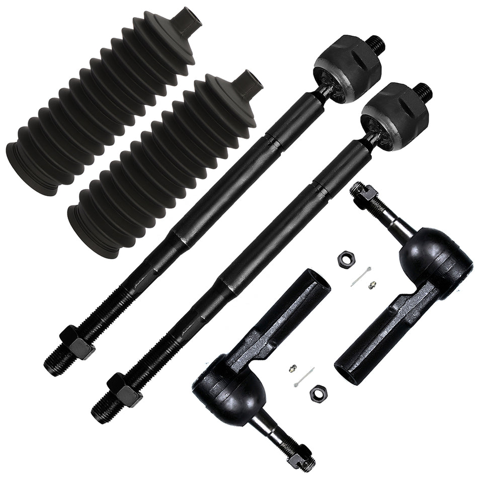 6Pcs Fit For 2005-2015 Toyota Tacoma Front Steering Kit Inner Outer Tie Rod End