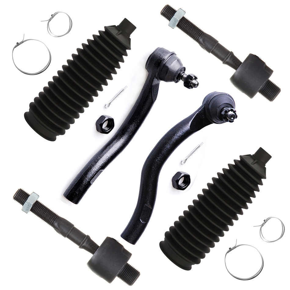 6x Fits 2004-08 Acura TSX & Honda Accord 2.4L Fornt Inner Outer Tie Rod End Kits