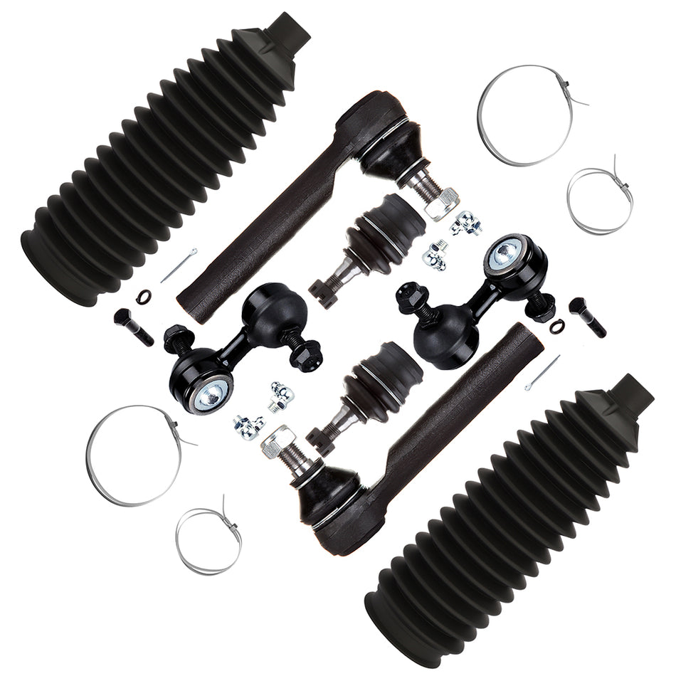 8Pcs Fit For 2003-2013 Subaru Forester Impreza Front Lower Ball Joints Tie Rod