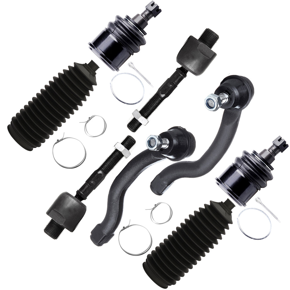 8x For 2008-2012 Honda Accord Front Lower Ball Joints Inner Outer Tie Rod End