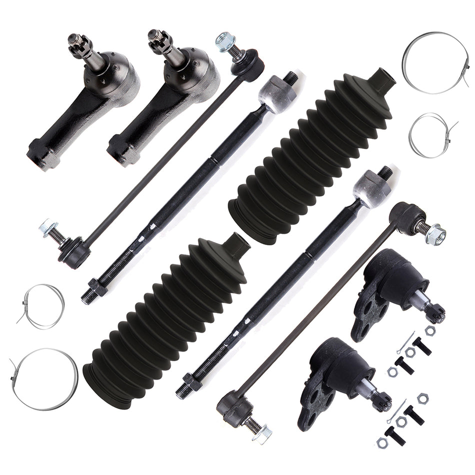 12x Front Steering Tie Rod End Sway Bar Fit For 2005-2009 Chevrolet Equinox