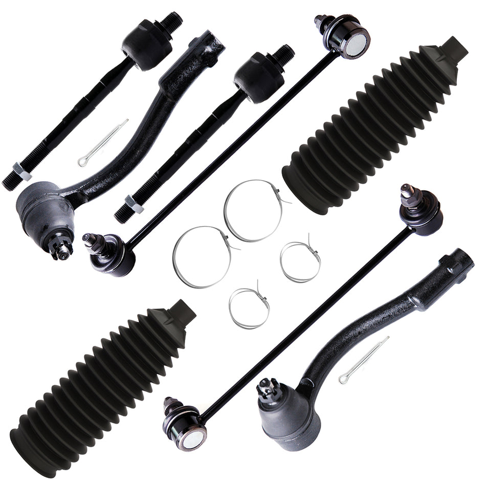8Pcs Front Tie Rod End Sway Bar End Link For 2006-2011 Hyundai Accent All Models