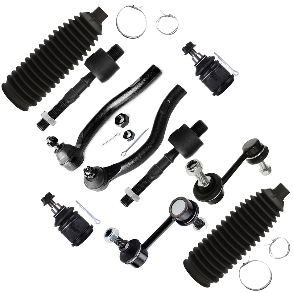 10x Fits 2004-2008 Acura TSX Front Lower Ball Joints Sway Bar Tie Rod Ends Kits