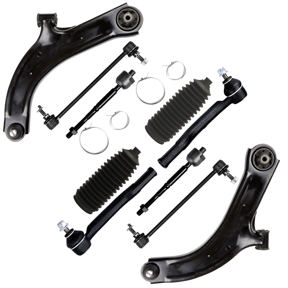 10x Front Lower Control Arms Sway Bars Tie Rod End Fits 2007-2011 Nissan Versa