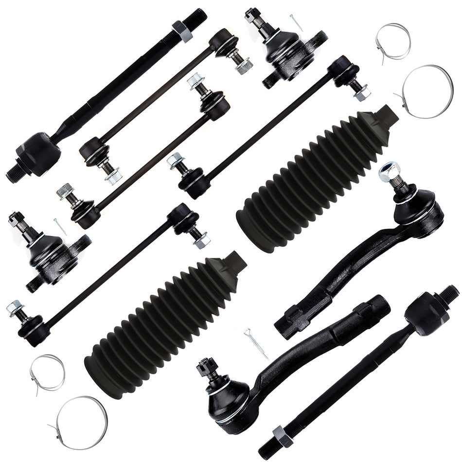 12x Front Ball Joint Sway Bar End Link Tie Rod End For 2005-2009 Hyundai Tucson