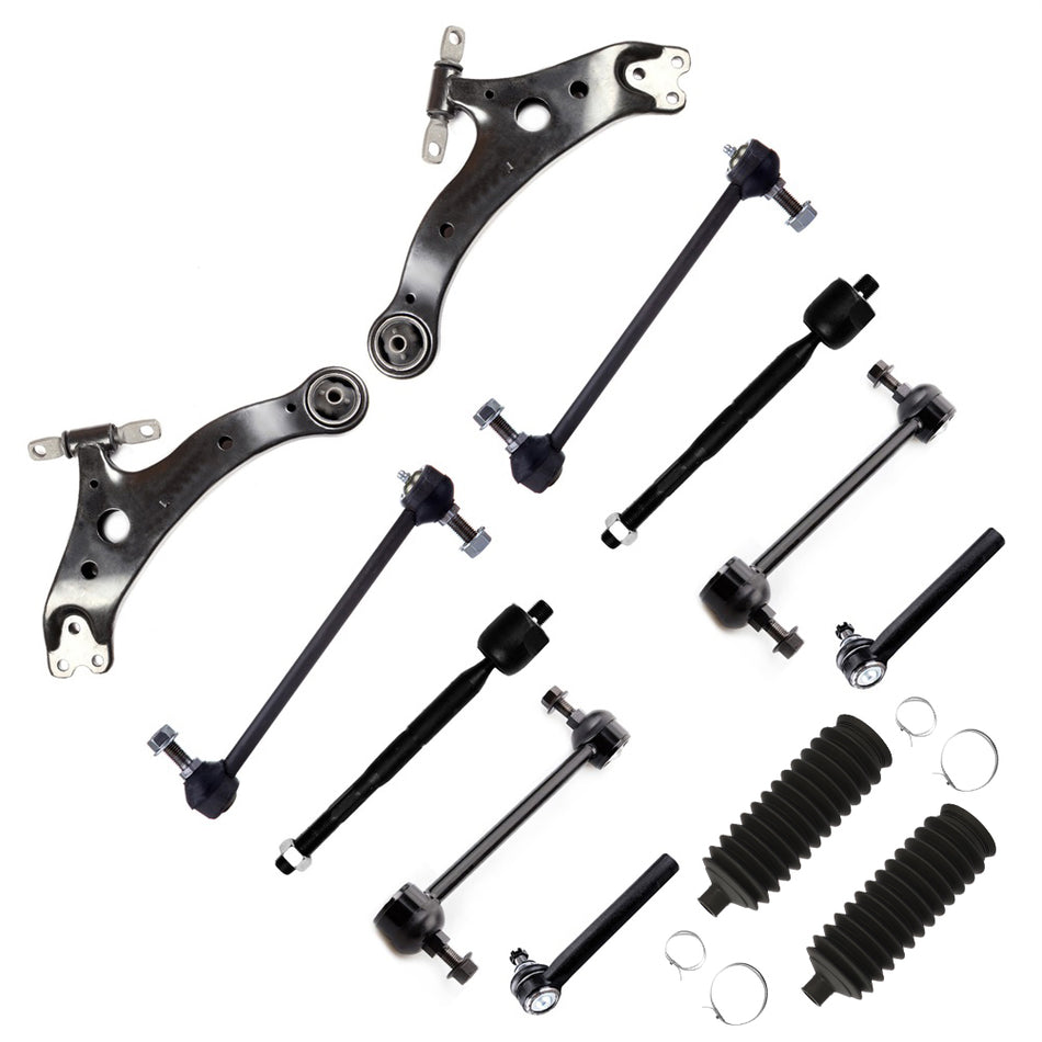 12 Pcs For 04-07 Toyota Highlander Control Arm & Ball Joint Rack & Pinion Bellow